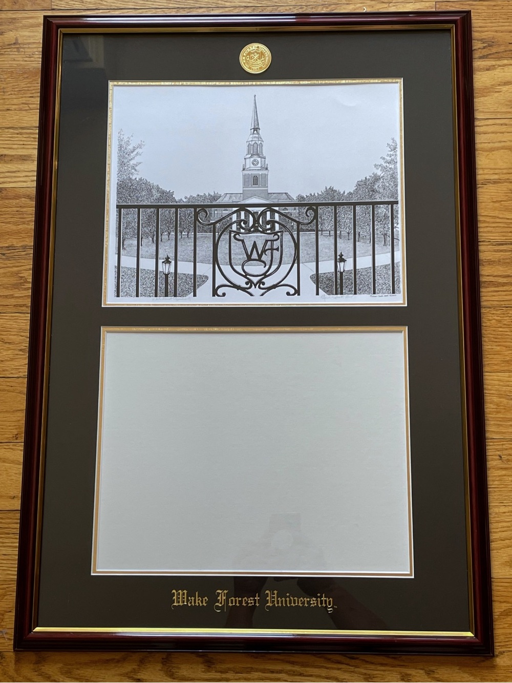 NWOT UNIVERSITY FRAMES Wake Forest Diploma Frame Campus Picture Double Opening - Picture 2 of 16